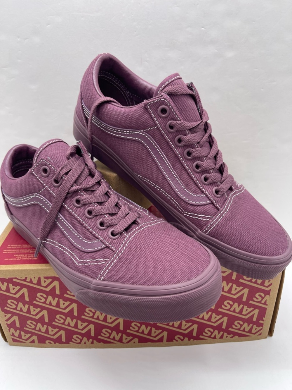 Vans WMNS Old Skool Plum Wine Pastel Mono Sneakers NWT - Picture 12 of 16